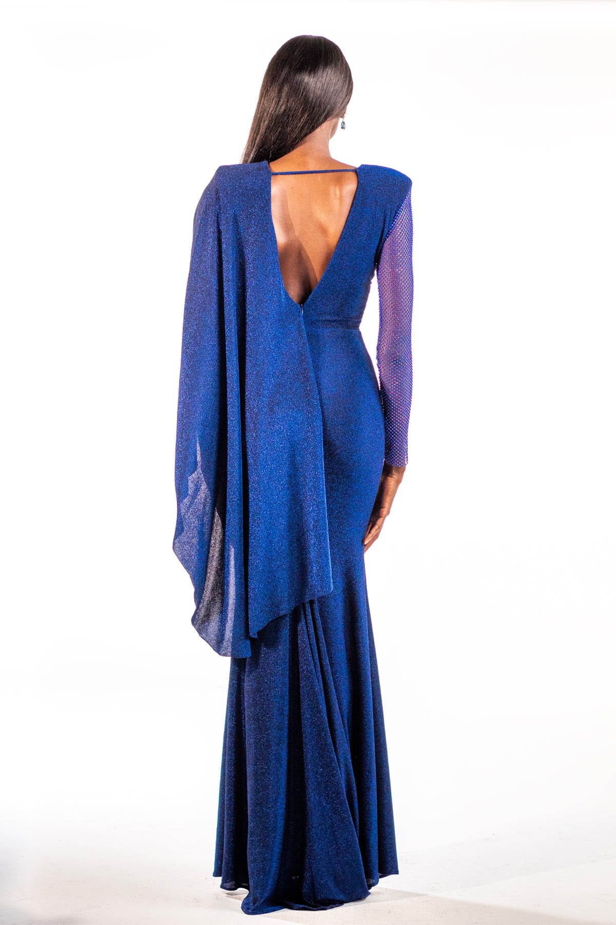 Emili Draped Sleeve Maxi Gown - BACCIO by Altamirano