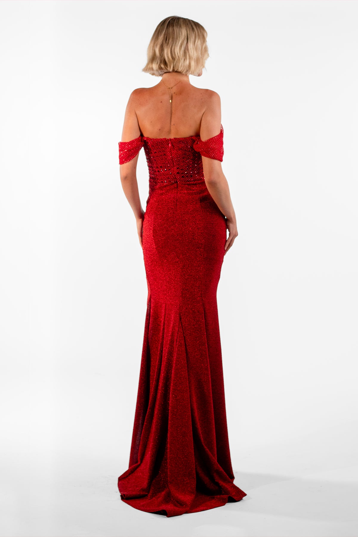 Stella Red Strapless Maxi Dress - BACCIO by Altamirano