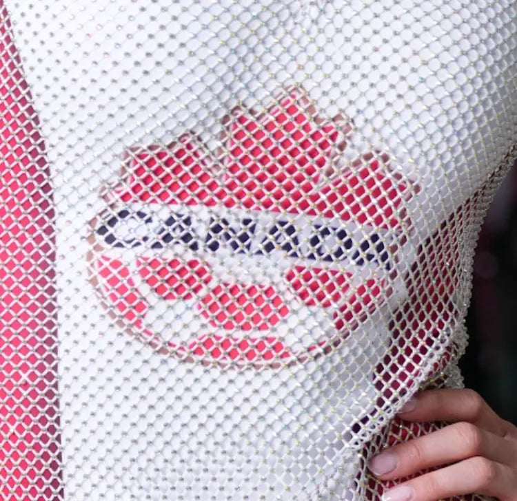 Canada Crystal Mesh Dress | World Cup Collection | Baccio Couture