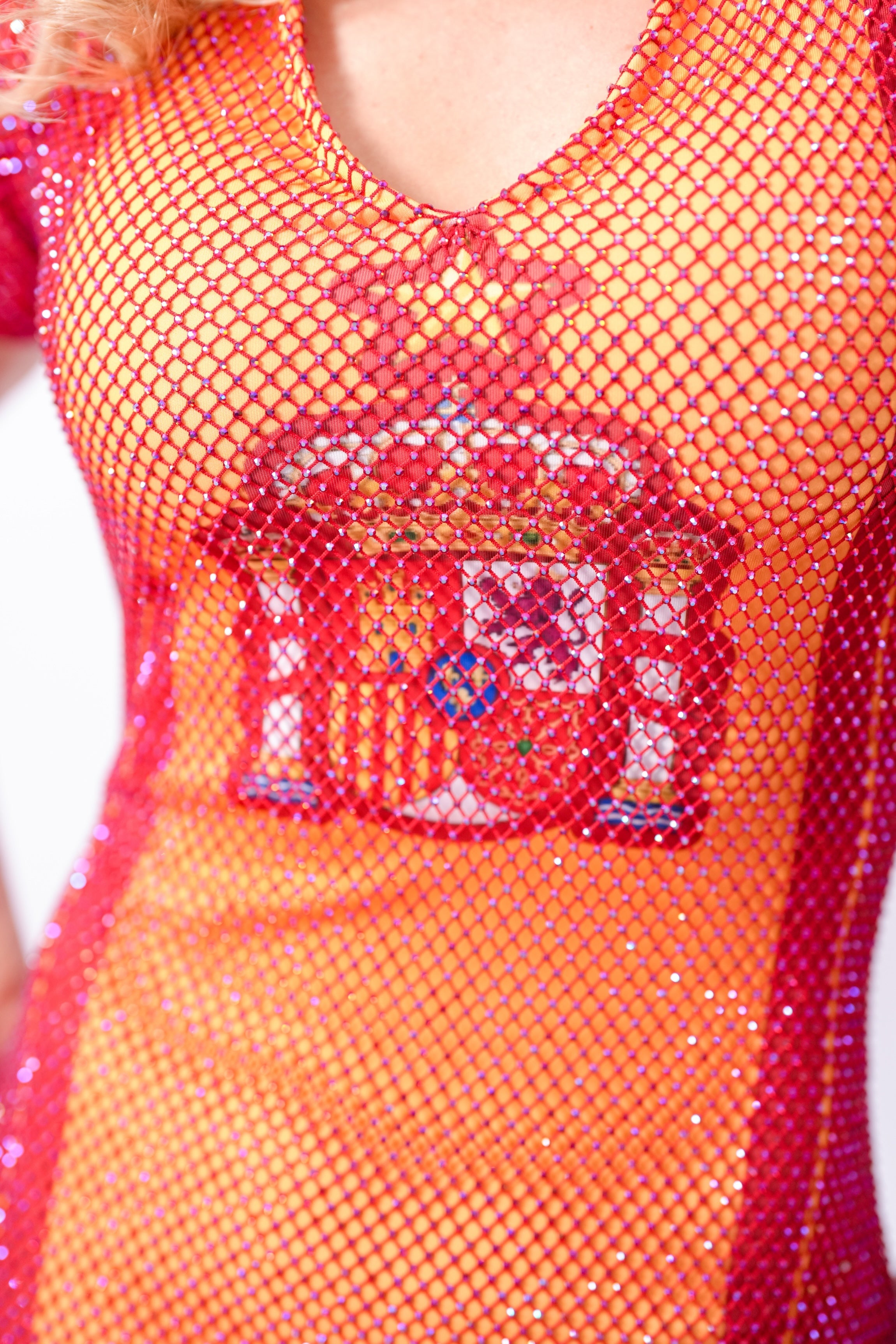 Espana Crystal Mesh Mini Dress