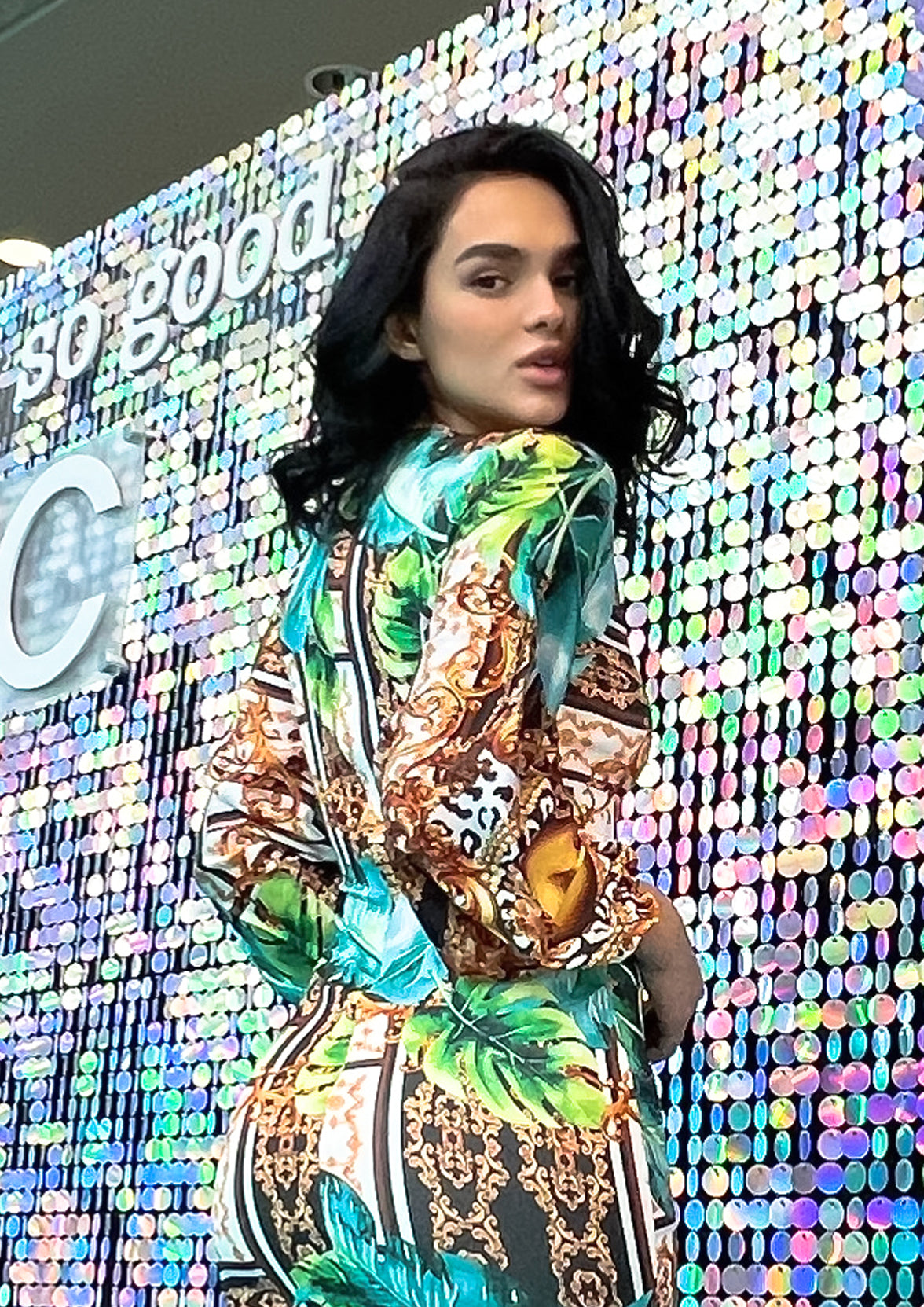 Angelina Green Leaves - Short Cocktail Dress - BACCIO by Altamirano