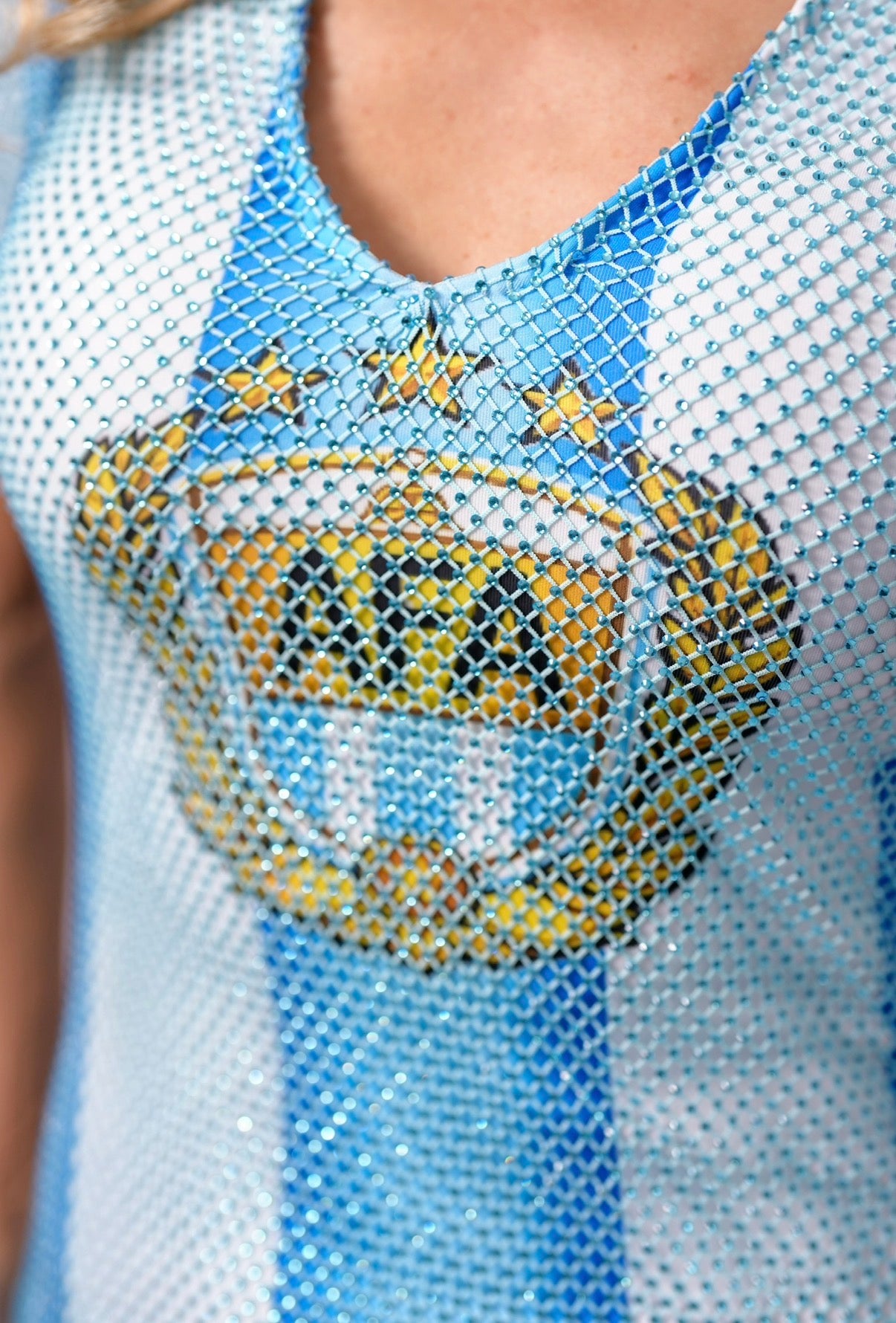 Argentina Crystal Mesh World Cup Dress