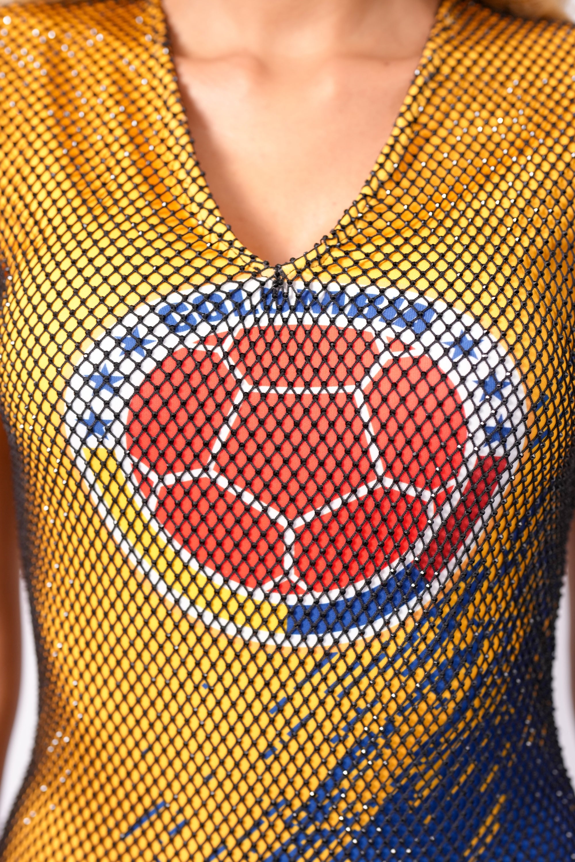 Colombia Crystal Mesh Mini Dress