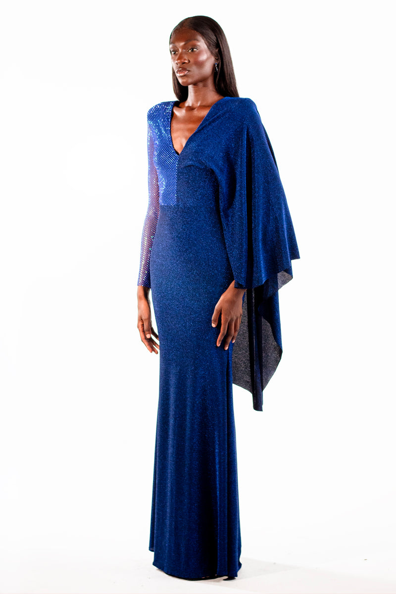 Emili Draped Sleeve Maxi Gown