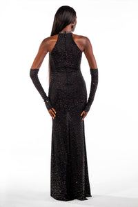 Francis Black Halter Maxi Gown