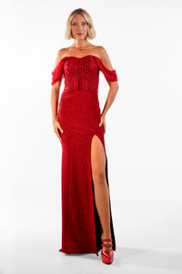 Stella Red Strapless Maxi Dress