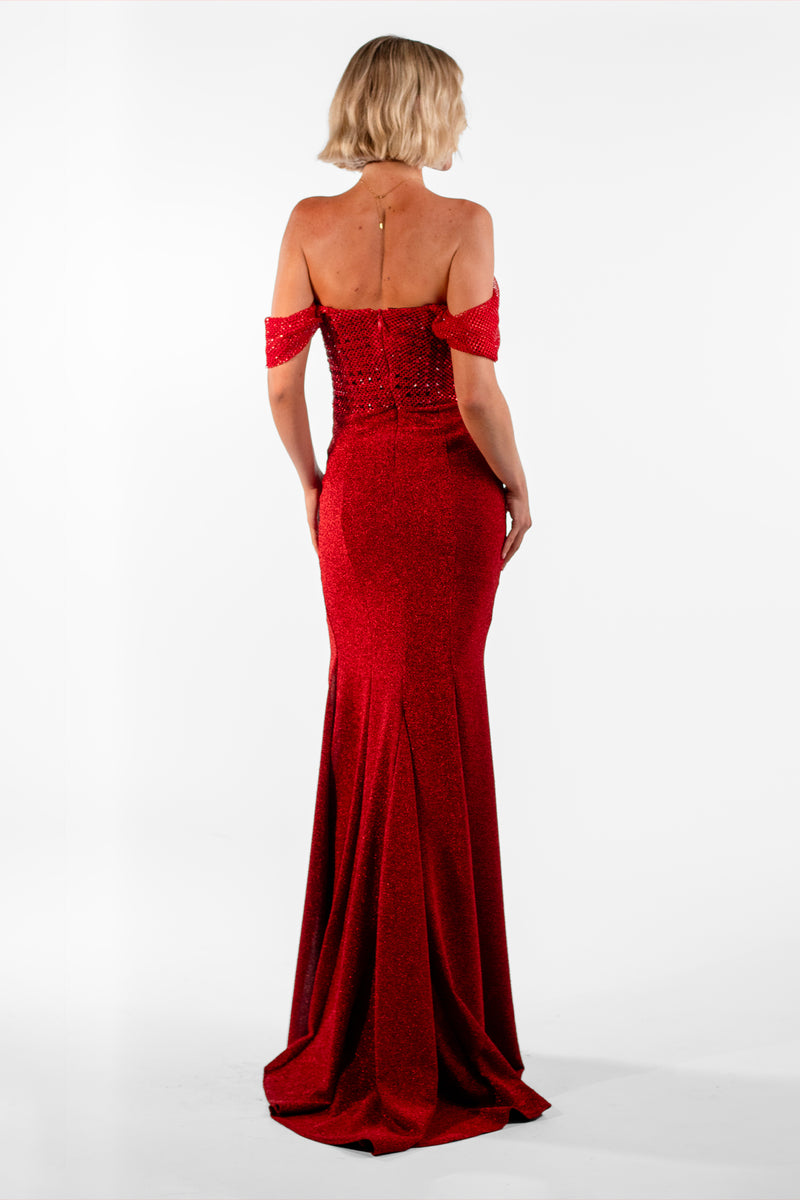 Stella Red Strapless Maxi Dress