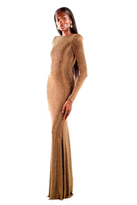 Valentina Bonze Long Sleeve Maxi Gown