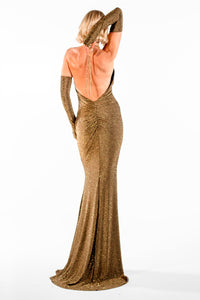 Violeta Bronze Halte Maxi Gown