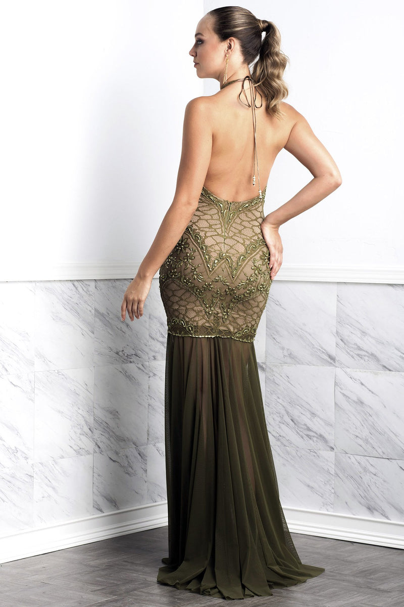 Victoria Green Long Dress - Gowns - BACCIO Couture