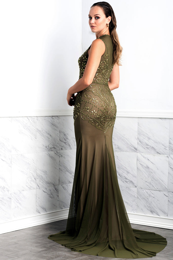 Zair Green Long Dress - Gowns - BACCIO Couture