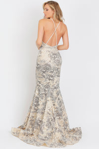 White Glitter Long Dress | Miami Gowns - Design - BACCIO Couture