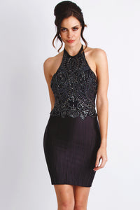 Marcella Black Caviar Short Dress - Cocktail Dress - BACCIO Couture