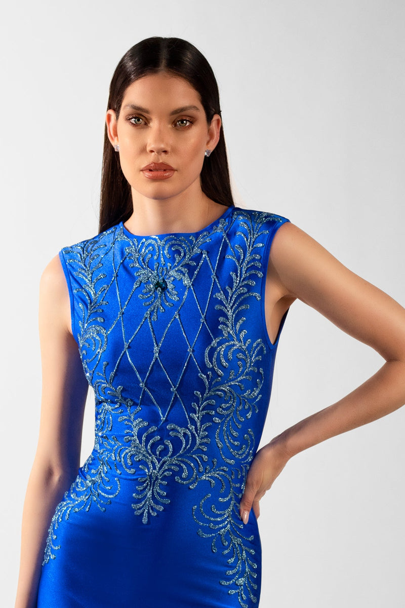 Venezia Royal Blue Short Dress - Cocktail Dress