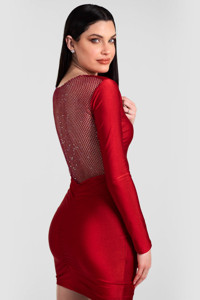 Verona Short Dress Red