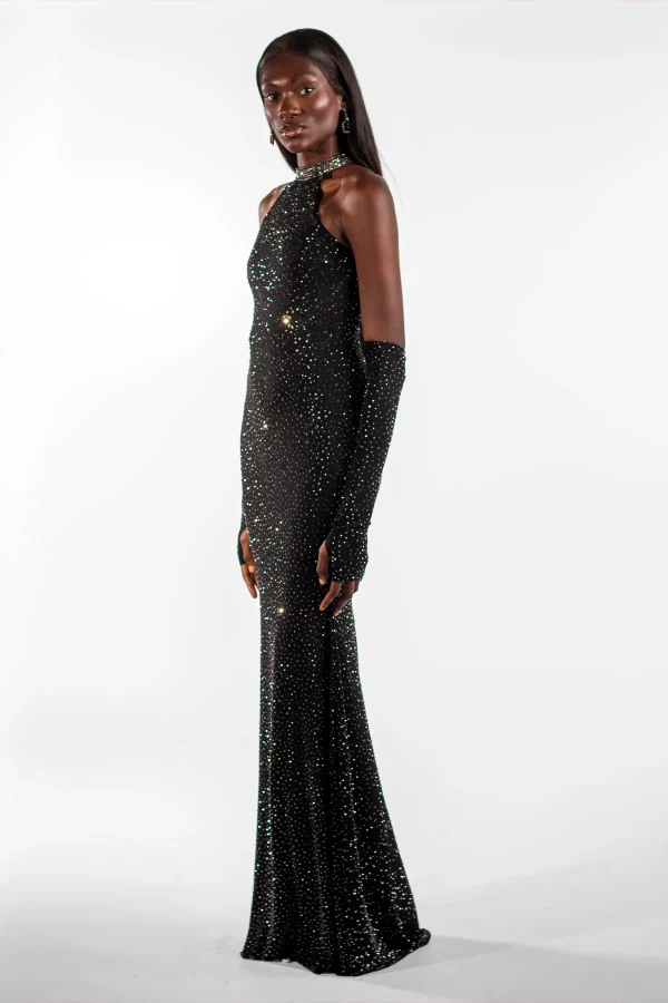 Francis Black Halter Maxi Gown - Image 3