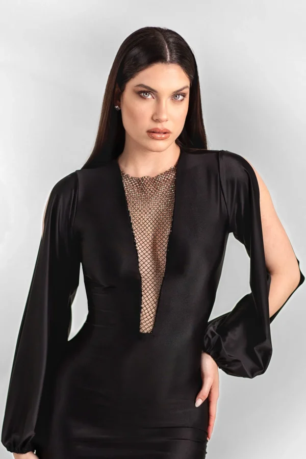 Paris Short Dress Black - Image 3