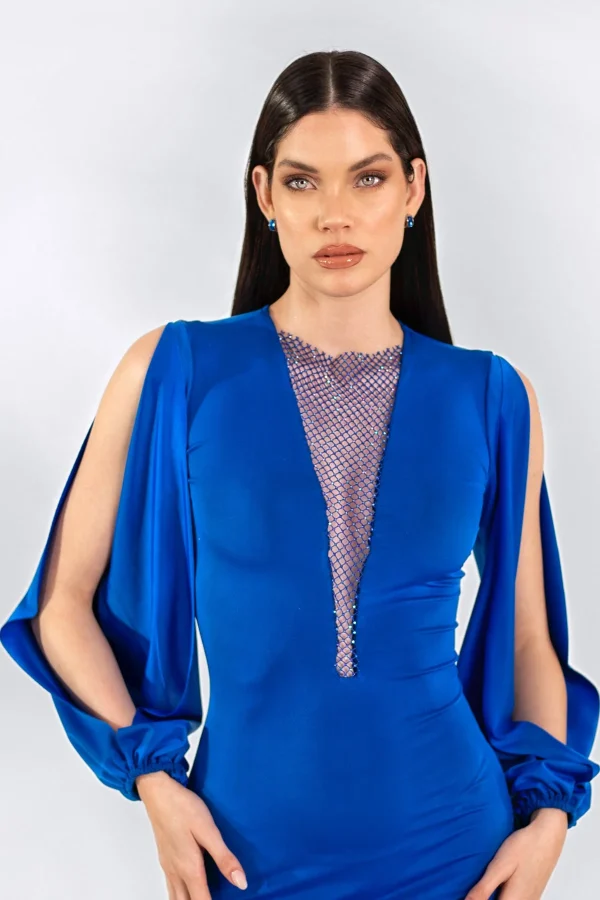 Paris Short Dress Royal Blue - Image 3