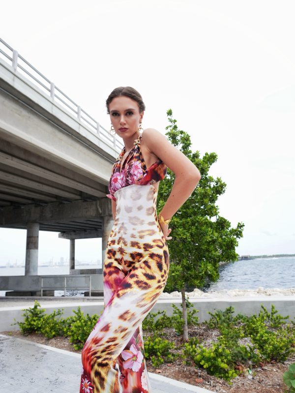 Rosie Long Jumpsuit – Leopard & Floral Print