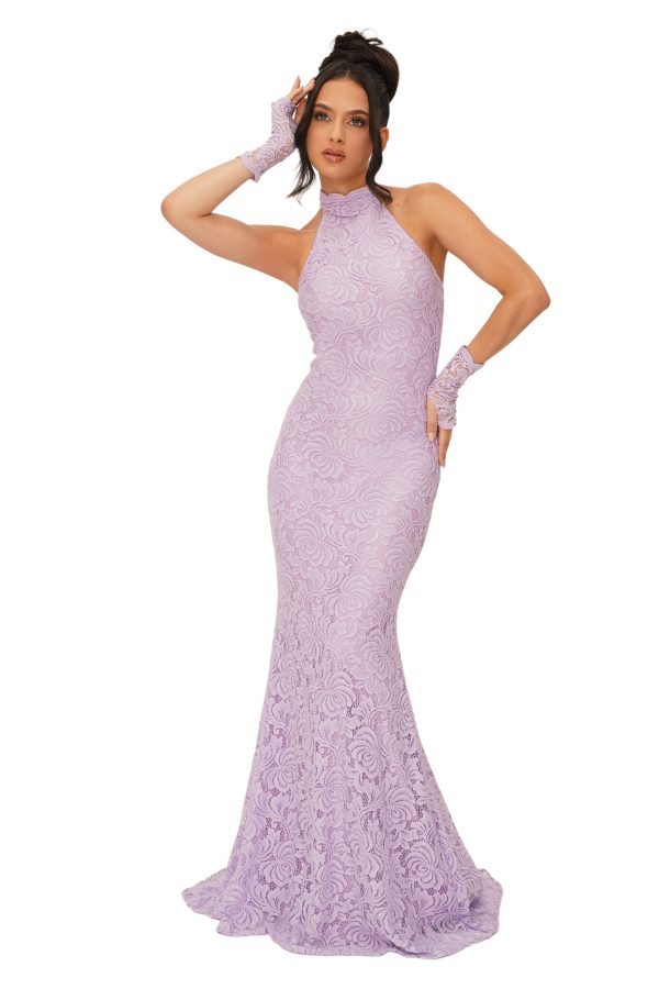 Mariola Turtle Neck Lace Long (french Lace) Lilac
