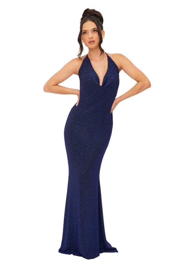 Kerly Crystal Acetate Long - Royal Blue