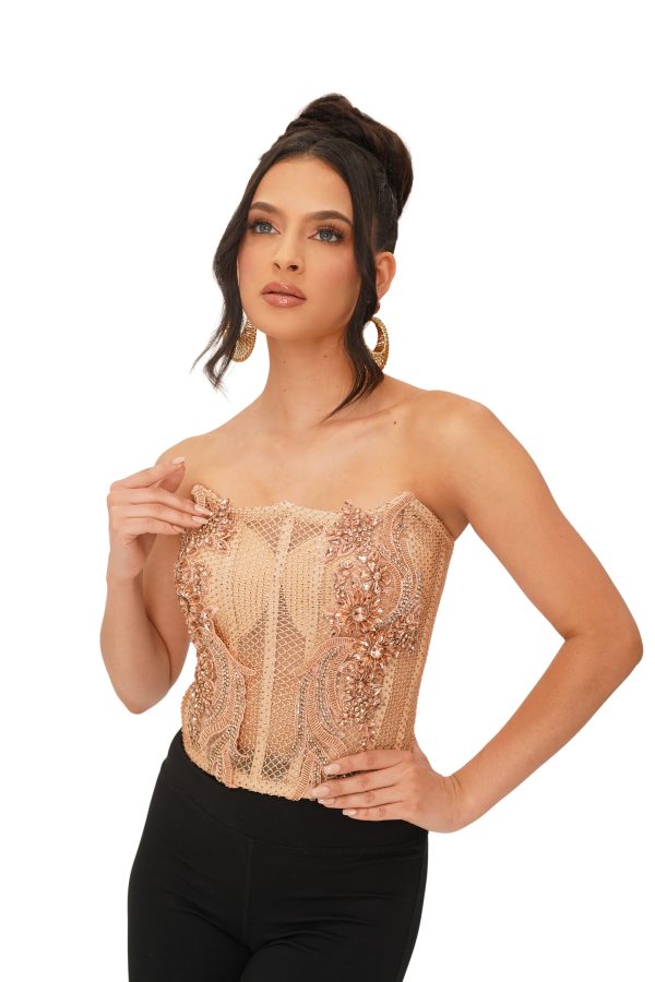 Sofia Bustier Crystals (peach)