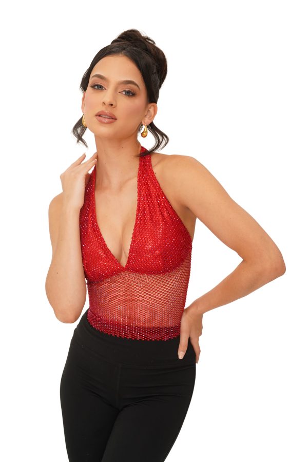 Alba Top Crystal Mesh (red)